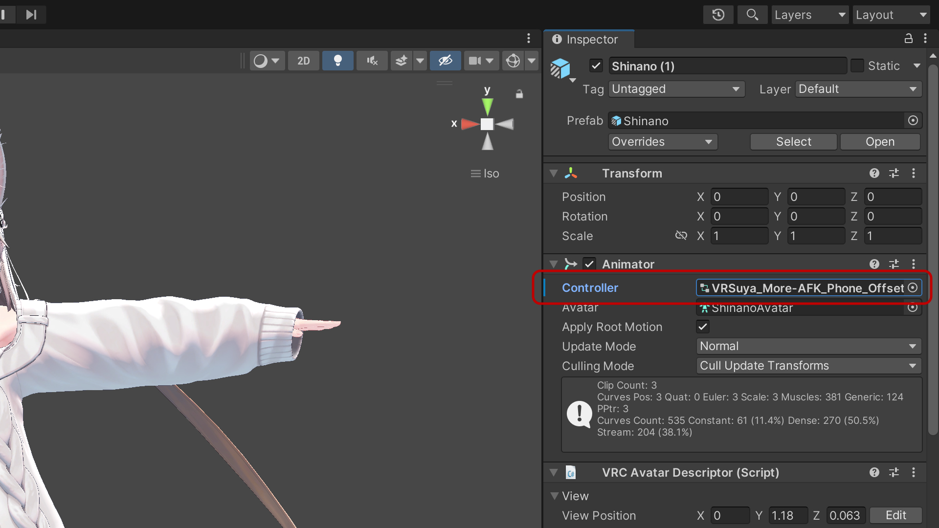 Animatorを設定